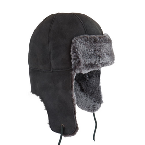 Mens Vizon Double Faced Sheepskin Aviator Hat - Bourn Style