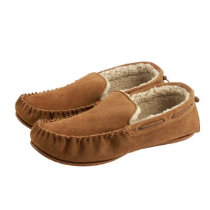 Men's Owen Fleece Lined Moccasin Hard Sole - Chestnut